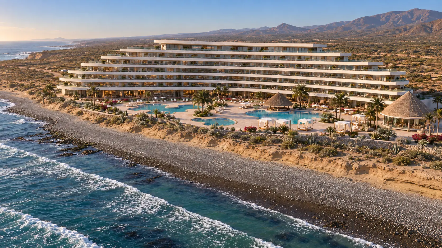 Artist's impression of the planned resort hotel above the Pacific coast at Bahía del Rosario